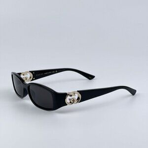 Gucci GG1661S 001 BRAND NEW Sunglasses Black Grey Rectangle Unisex